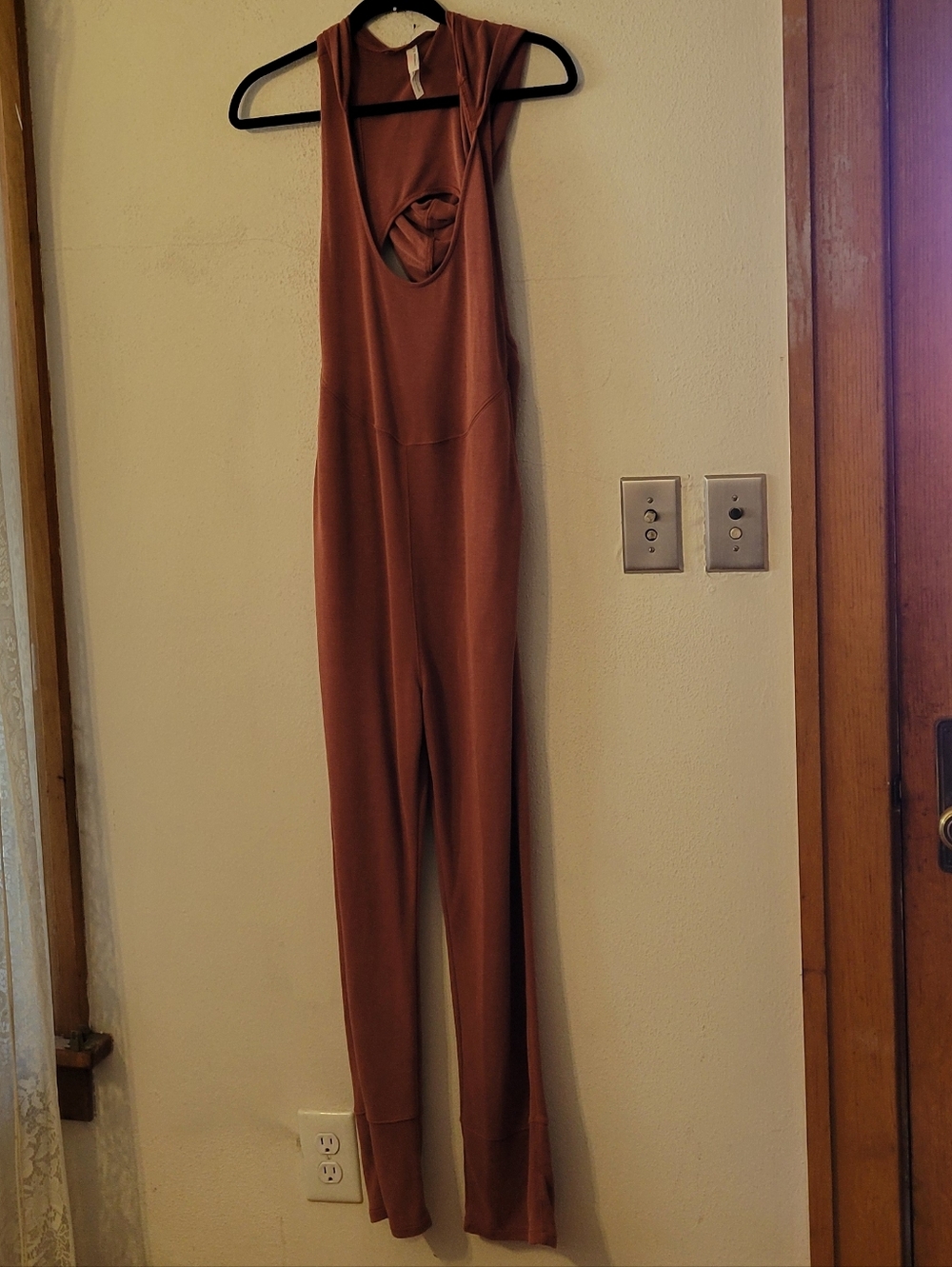 Free People Movement Sleeveless Hooded Jumpsuit - Rust